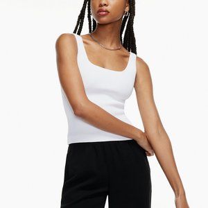 Aritzia Babaton Sculpt Knit Squareneck Tank in White